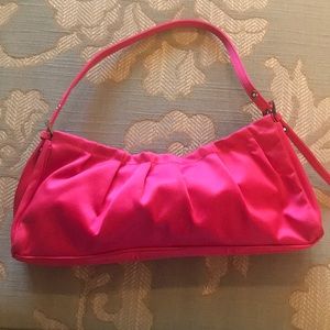 BCBG hot pink satin evening purse 👛